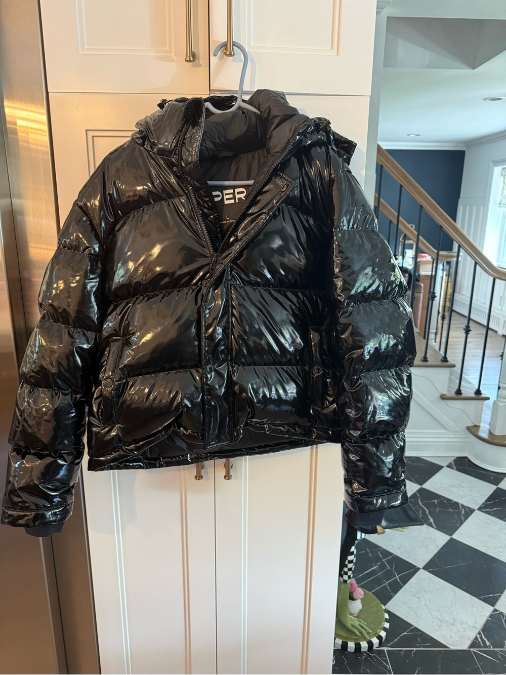 Superdry Glossy Black Cropped Puffer Jacket( aritzia)